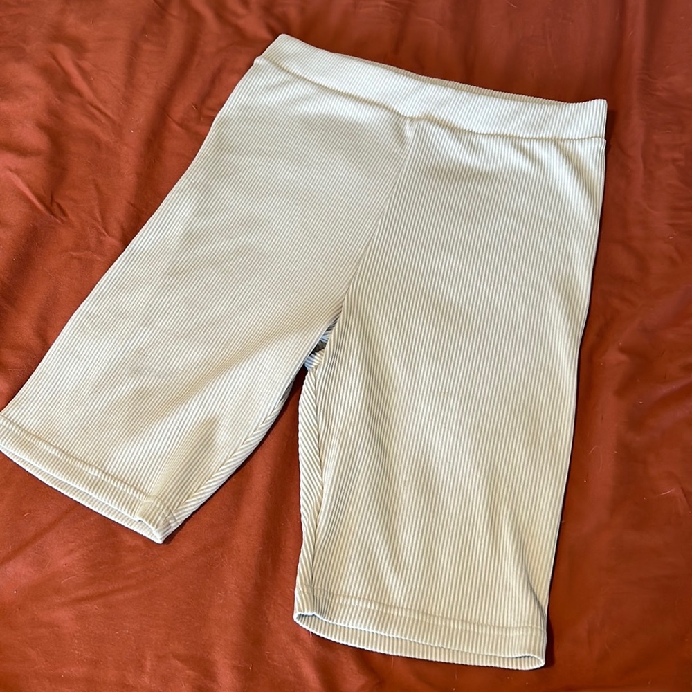 Cream Biker Shorts